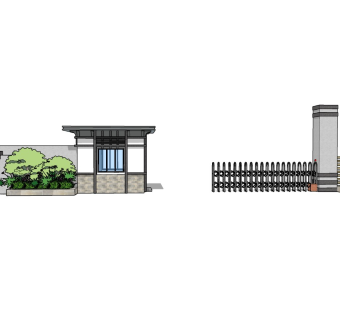 新中式小区大门